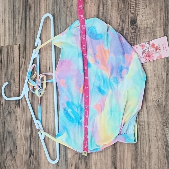 NWT Shein rainbow multi color halter crop top size XS - Picture 5 of 6